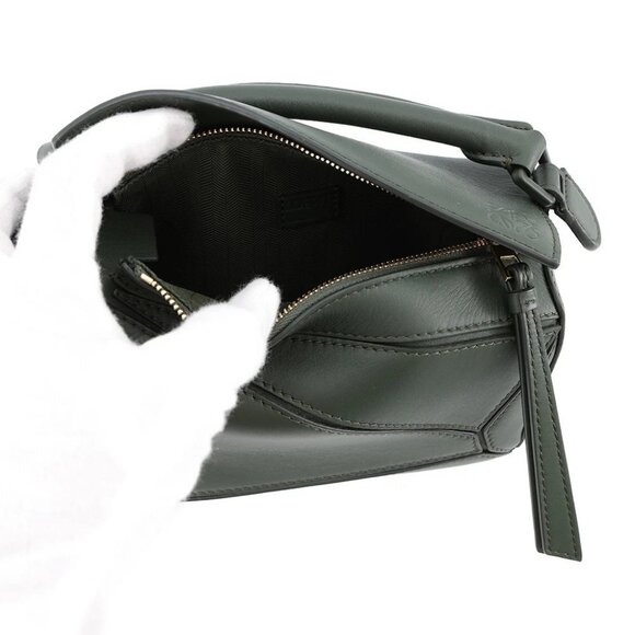 LOEWE Puzzle bag Size Mini Leather Khaki - Picture 6 of 15